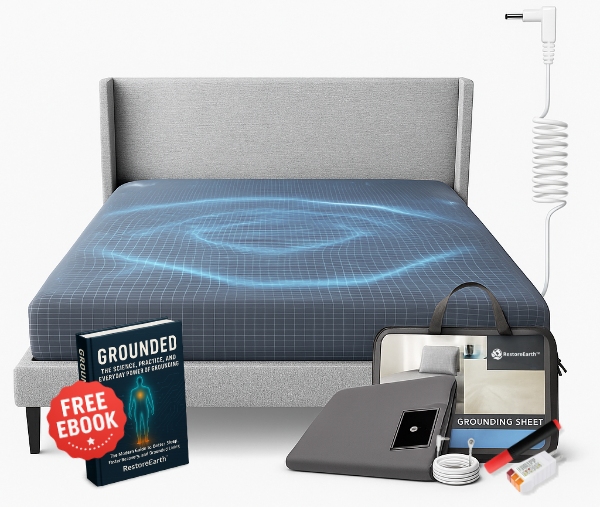 RestoreEarth™ Premium Fitted Grounding Bed Sheets for Deep Sleep & Full Body Recovery